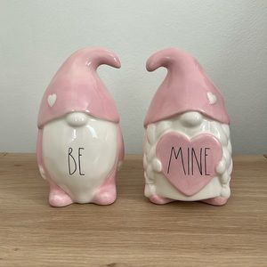 Rae Dunn Blush Pink Gnomes Tabletop Decor “Be Mine” Hearts Valentine’s Day